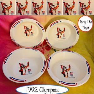 Kellogg’s Tony The Tiger 1992 U.S. Olympics Ski Team Cereal Bowls